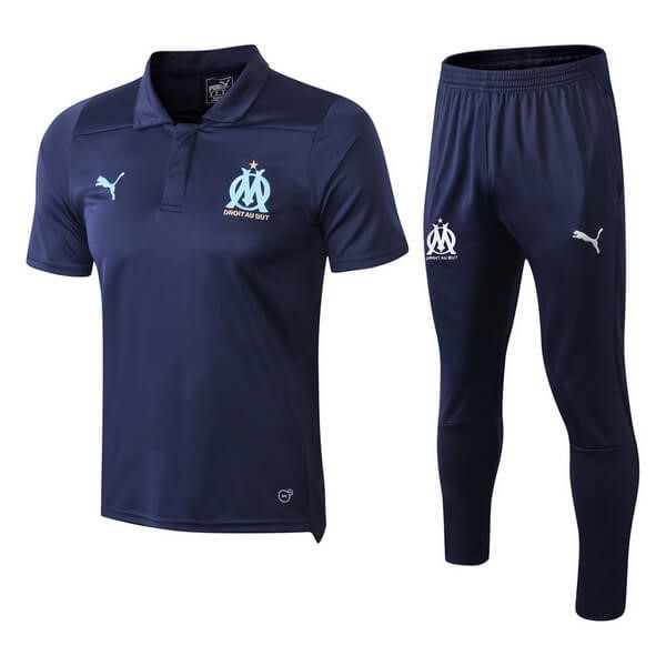 Polo Conjunto Completo Marsella 2018/19 Azul Marino